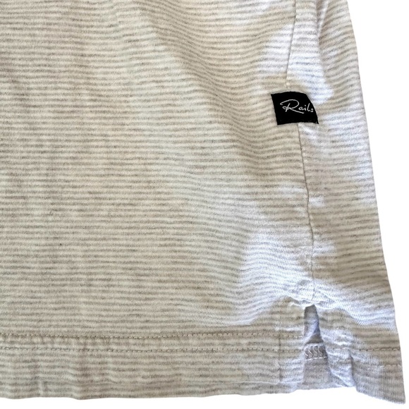 🌴 Rails MEN’S polo shirt soft white with tan stripes EUC - Picture 4 of 4